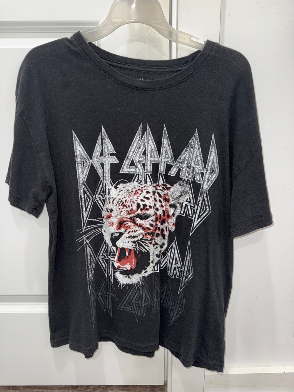 Target Black Graphic Tee with Leopard Design